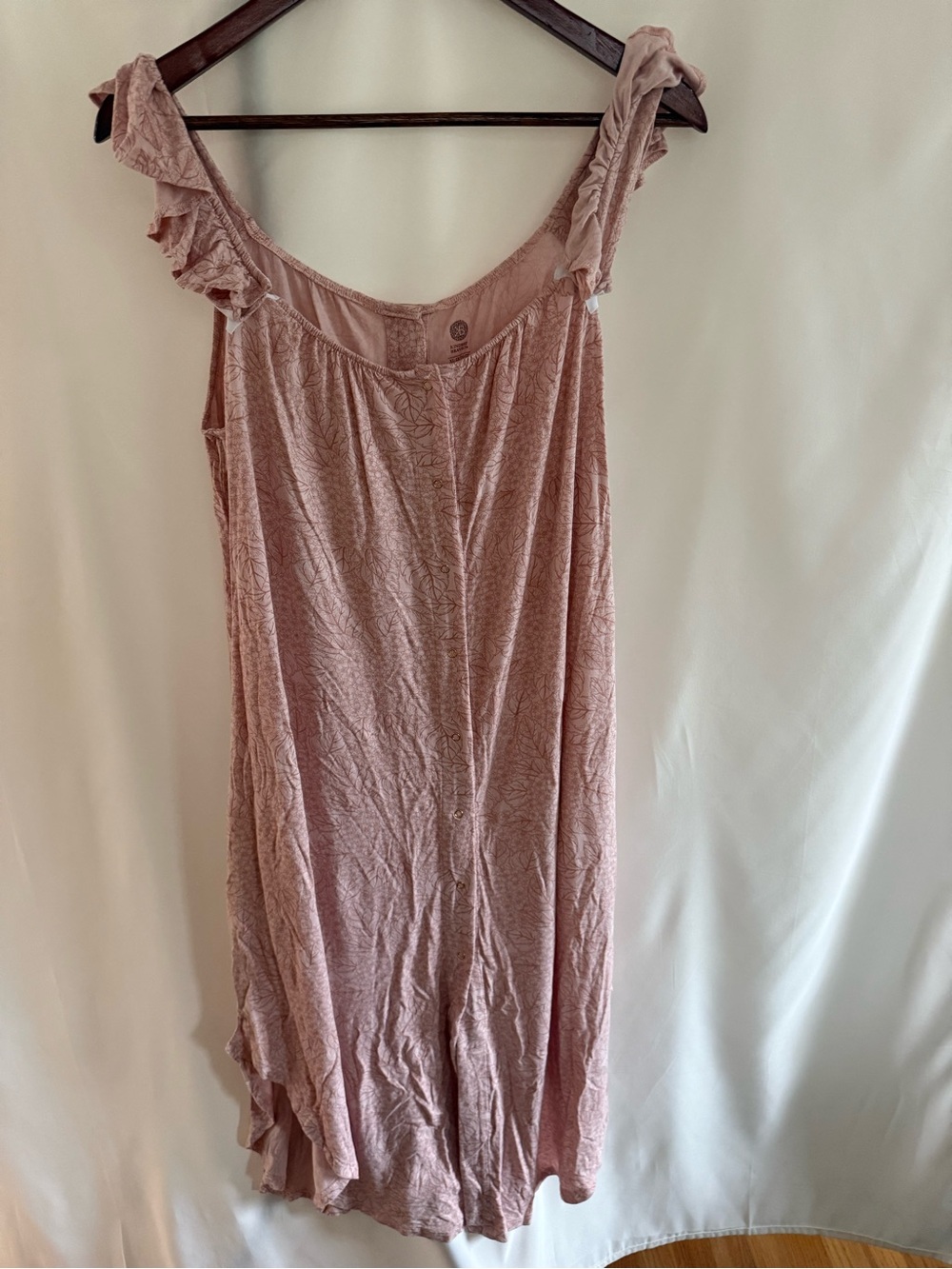 Kindred Bravely Ruffled Strap Chemise in Dusty Rose